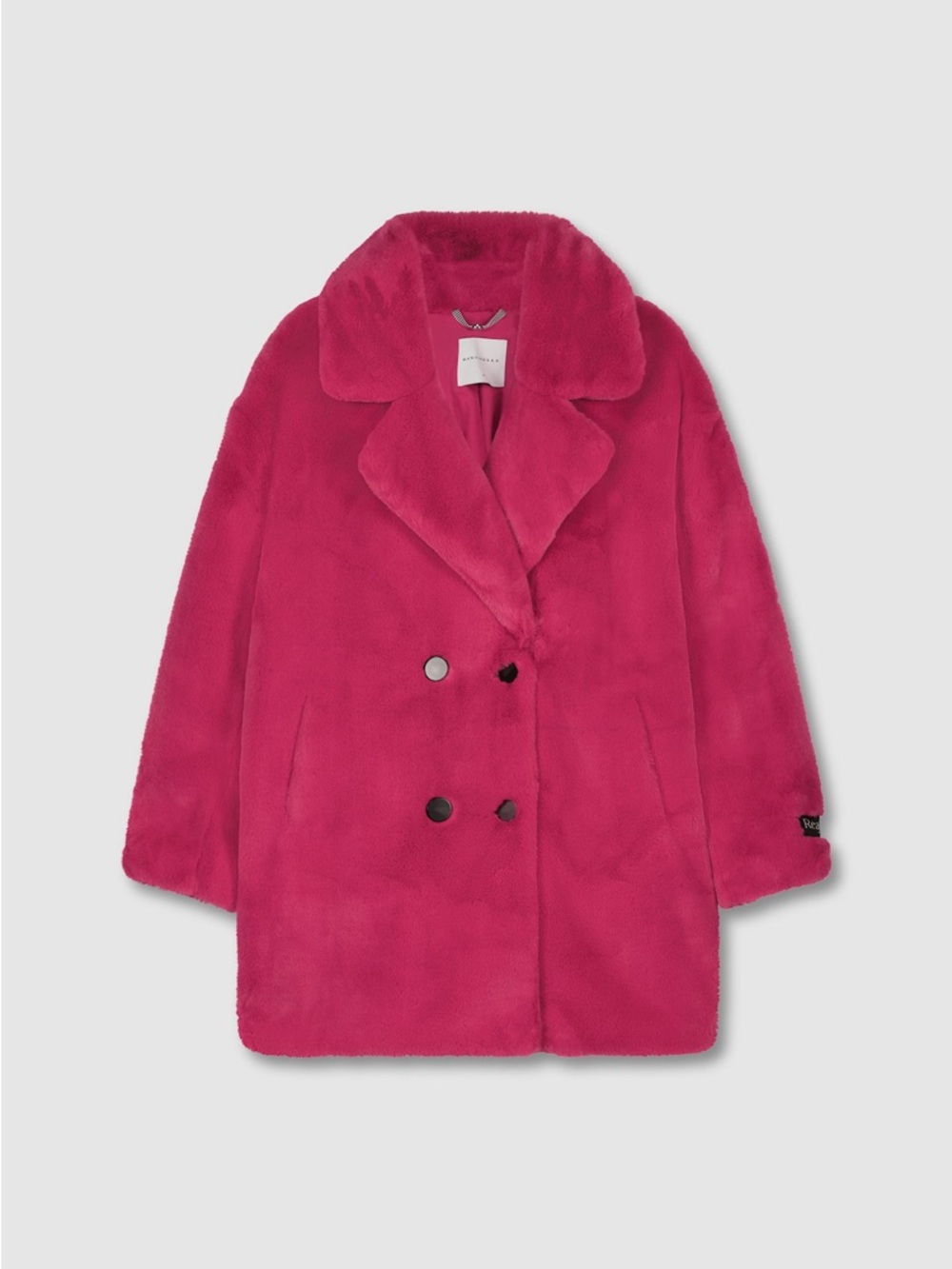 RINO AND Pelle  Oversized Faux-Fur Double-Breasted Coat. PTP 23 inches